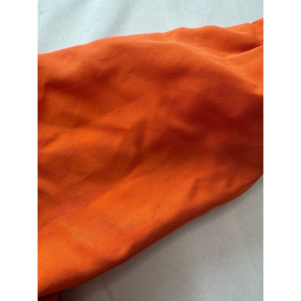 Zip Up, Boy’s Hooded Orange Jacket/Coat (Size 12 Months), Striped Interior - Picture 9 of 11